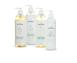Puracy Natural and Organic Personal Care Set, Sulfate Free Body Wash, Shampoo, Conditioner, Body Lotion, Developed by Doctors, (Pack of 4)