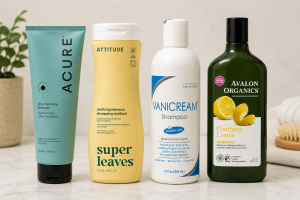 4 shampoos Acure, Attitude, Vanicream, Avalon